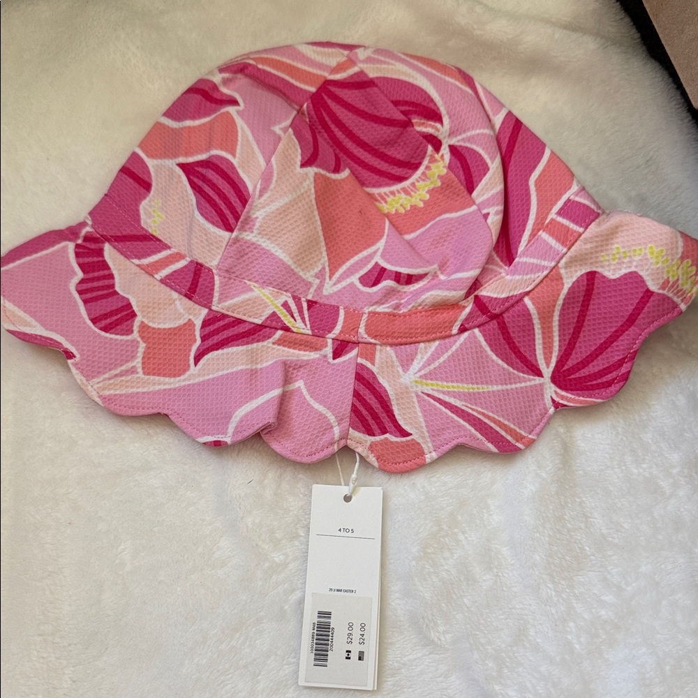 Janie and Jack Pink Floral Kids Hat